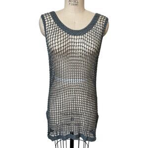 Vintage 90s SHARMARK Web Net Pearl Beaded Dress Size Medium